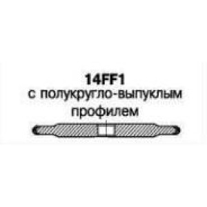 Круг алмазний шліфувальний з напівкругло-випуклим профілем 14FF1  (зовнішній діаметр круга 150мм-200мм, висота круга 8,5мм-12мм) СТАНДАРТ