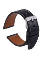 Ремінець унівверс 20mm( чорний) Leather strap with straight tip