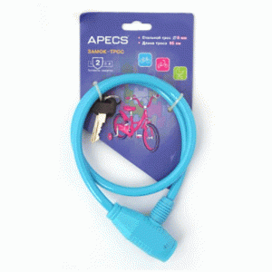 Замок велосипедный APECS PD-81-65CM-BLUE