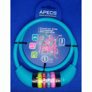 Замок велосипедный APECS PD-85-65CM-CODE-BLUE