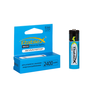 Акум,Rablex 18650 2400mAh(блакитний)з захистом