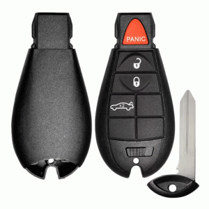 Jeep Dodge Chrysler Fobik Remote Key 3+1 Buttons Sedan Trunk Button Type (T)
