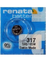 317 Renata батарейка (оксид серебра 1.55V) (Renata) (5.8x1.6mm) (10.5mAh) (low drain) (упаковка = 1шт)
