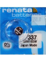 337 Renata батарейка (оксид серебра 1.55V)(4.8x1.6mm) (6mAh) (low drain) (упаковка = 1шт)