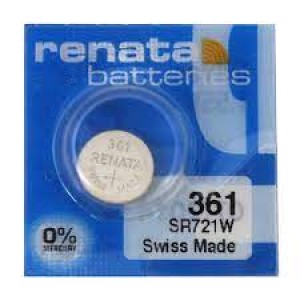 361 Renata батарейка (оксид серебра 1.55V)(7.9x2.1mm) (24mAh) (high drain)