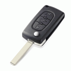PEUGEOT Корпус выкидного ключа мод 307,407 3 кнопки 407-/HU83T волна с боку паз/(77407)I