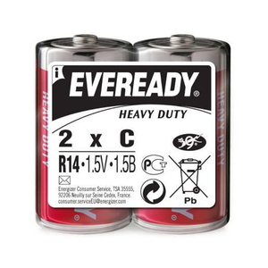 R14 ENERGIZER EVEREADY Heavy Duty  уп, 2 шт, (солевые батарейки)