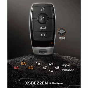 Універсальний пульт BE.Z Smart key 4 кн (XSBEZ2EN)(90544)/Xhorse/XM38.4A.4D.6A.8A.46.47.498.49MQB48.MQB49/5C