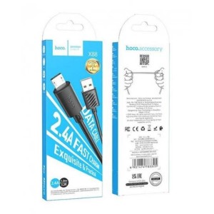 Кабель зарядний HOCO X88  1.0 m USB-A для Micro USB 2.4 A Cable Black