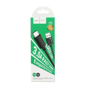 Кабель зарядний HOCO X88 1.0 m USB-A для Type--C 3.0 A Cable Black