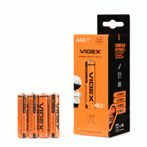 Батарейка солевая Videx R03P/AAA 4шт SHRINK