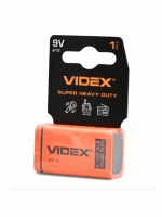 Батарейка сольова Videx 6F22/9V (Крона) 1шт SHRINK