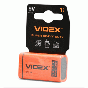 Батарейка сольова Videx 6F22/9V (Крона) 1шт SHRINK