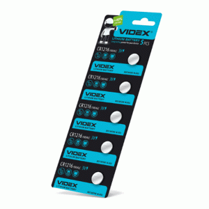 Батарейка литиевая Videx CR1216 5шт BLISTER CARD