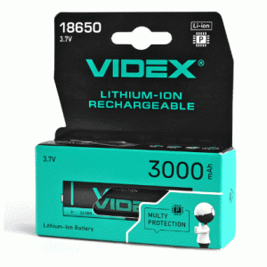 Аккумулятор Videx литий-ионный 18650-P (защита) 3000mAh color box/1шт