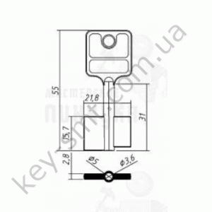 MAE11D 55mmх15,7mmх21,8mmх31mm_DV531 MAUER 55 mm