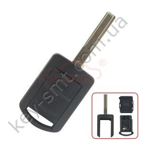 Корпус ключа Opel Combo, Corsa и другие, 2 кнопки, лезвие HU43 /D