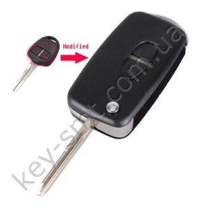 Корпус выкидного ключа Mitsubishi Lancer, Outlander и другие, 2 кнопки, лезвие MIT11R, под переделку /D
