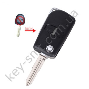 Корпус выкидного ключа Mitsubishi Lancer, Outlander и другие, 2 кнопки, лезвие MIT11R, под переделку, тип 2 /D
