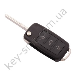 Корпус выкидного ключа Volkswagen, 3 кнопки, лезвие HU66, стиль штифт /D