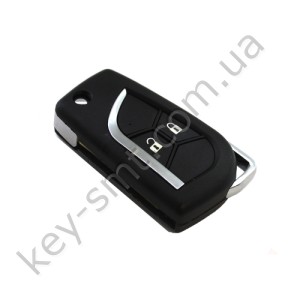 Корпус выкидного ключа Toyota Land Cruiser 200, Corolla, 2 кнопки, лезвие TOY43, под переделку, #5 /D