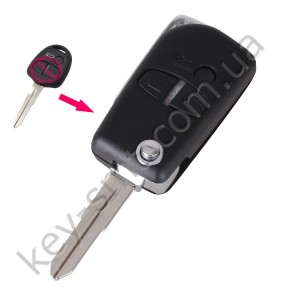 Корпус выкидного ключа Mitsubishi Lancer, Outlander и другие, 3 кнопки, лезвие MIT11R, под переделку, тип 2 /D