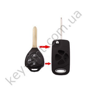 Корпус выкидного ключа Toyota Rav 4, Camry, Corolla, 3+1 кнопки, лезвие TOY43, под переделку, #4 /D
