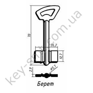 Берет  (70x12.6x26.2мм) (5.7мм) (белый)