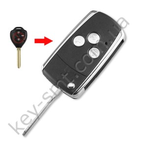 Корпус выкидного ключа Toyota, 3 кнопки, лезвие TOY43, под переделку, #4 /D