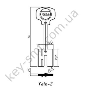 Yale2   (86x25.2x22.2мм) (4.9мм)(желтый)