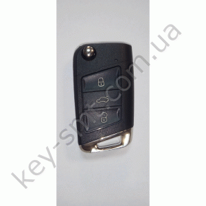 VOLKSWAGEN GOLF7 remote  433mhz (выкидной 3 кнопки оригинал )(LIN)
