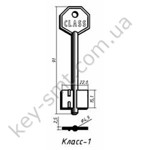 Класс -1 Короткий узкий /90х15.1mm/4.9мм Белый