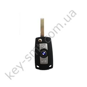 Корпус выкидного ключа BMW 3, 5, 7 Series и другие, 3 кнопки, лезвие HU92, под переделку, лого с зади /D