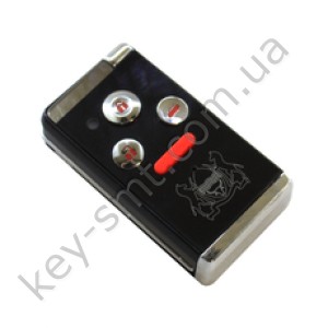 Корпус выкидного ключа Honda Accord, Honda Civic и другие, 3+1 кнопки, лезвие HON66, под переделку, черный /D