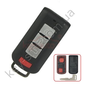Корпус смарт ключа Mitsubishi Outlander, Lancer и другие, 3+1 кнопки /D