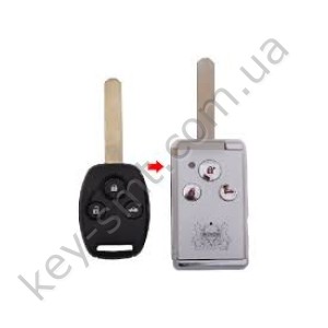 Корпус выкидного ключа Honda Accord, Pilot, Civic, Odyssey и другие, 3 кнопки, под переделку, черный /D
