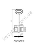 Мариуполь (74x12.2x28.2мм) (5.2мм)MRP1D(DV114) Белый,ЦАМ-Силумин двухбородый 5,5мм (ходовой,круглая ручка)