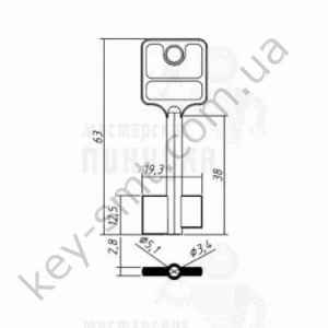 MAE8D 63mmх12,5mmх19,3mmх38mm MAUER 63 mm