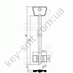 Тула удлиненная TLU1D 110mmх24,2mmх11,3mmх5,4mm DV526