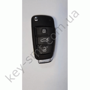 AUDI/A-059/ Корпус выкидного ключа с 3 кнопками/батарейка на корпусе/