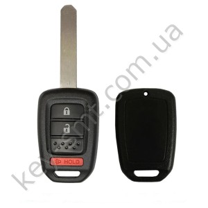 Корпус ключа Honda Civic, Fit и другие, 2+1 кнопки, лезвие HON66, лого /D