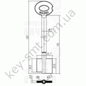 Мауэр 6 MAE6D Mauer /135mmx19,5mmх22,7mmх21,5mm ф3,5 (DV496)