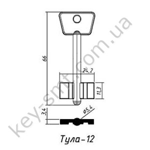 Тула-12(66x11.3x24.2мм) (5.4мм) Белый