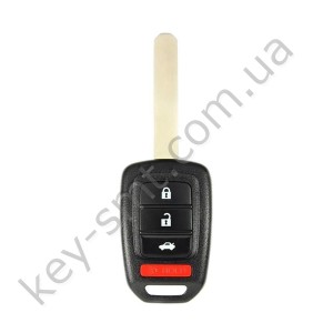 Корпус ключа Honda CR-V, HR-V и другие, 3+1 кнопки, лезвие HON66, без лого /D