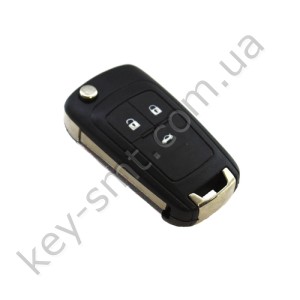 Корпус выкидного ключа Opel Insigna, Astra и другие, 3 кнопки, лезвие HU100 /D/СУПЕР КАЧЕСТВО С ЛОГОТИПОМ !