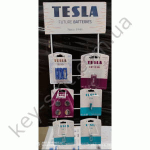 Стойка TESLA для батареек на 6 крючков стоячая (высота57 см-ширина 21 мм)