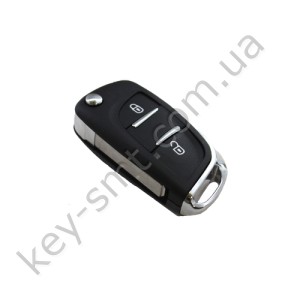Корпус выкидного ключа Peugeot 2 кнопки,с местом под батарейку, лезвие VA2 /D
