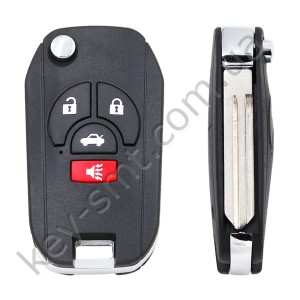 Корпус выкидного ключа Nissan Juke, Qashqai, 3+1 кнопки, лезвие NSN14, под переделку /D