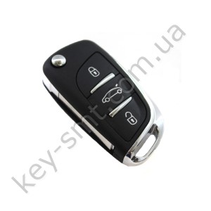 Корпус выкидного ключа Peugeot 3 кнопки, без места под батарейку, лезвие VA2 /D