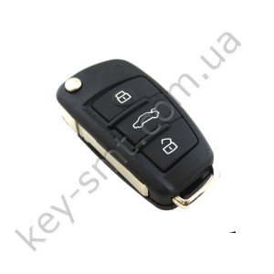 Корпус выкидного ключа Audi A1, A6, A8 и другие, 3+1 кнопки, лезвие HU66 /D
